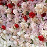 Aperturee - Aperturee Gradient Red White Artificial Flower Wall Party Decor
